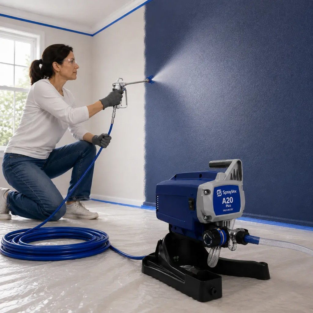SprayVex A20 Plus wąż 10 m: malowanie ściany wewnątrz